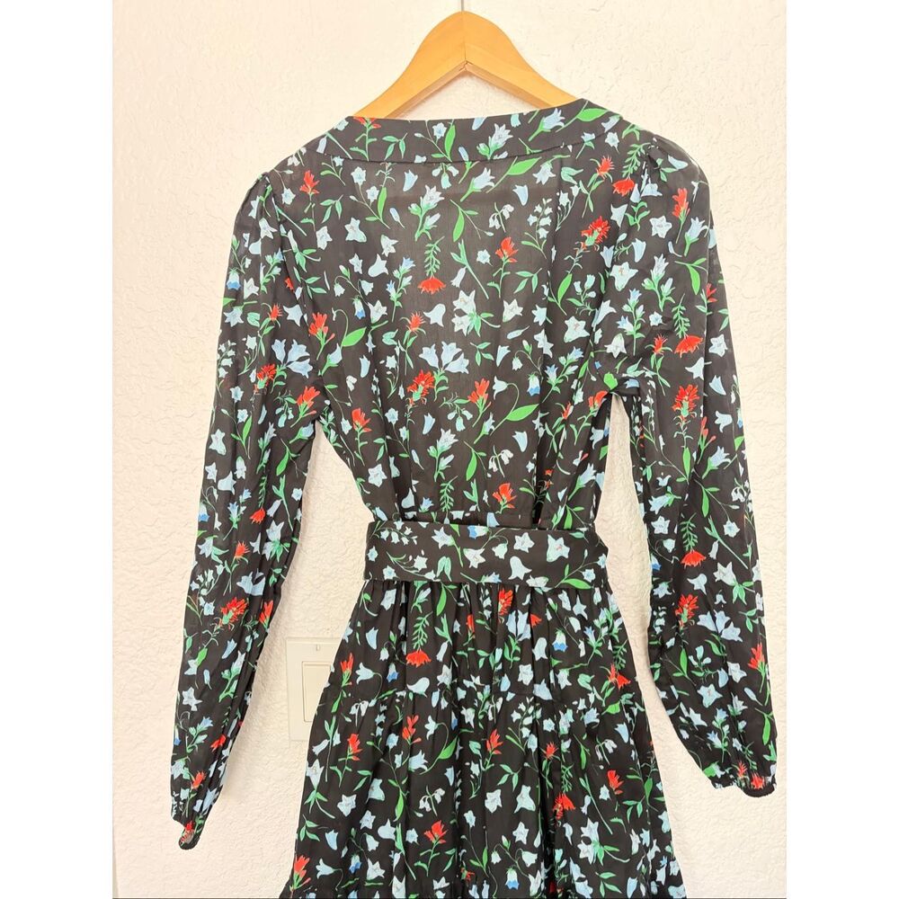 B.YELLOWTAIL Floral Cotton Wrap Midi Dress XL Indigenous Design Pockets - Picture 9 of 12